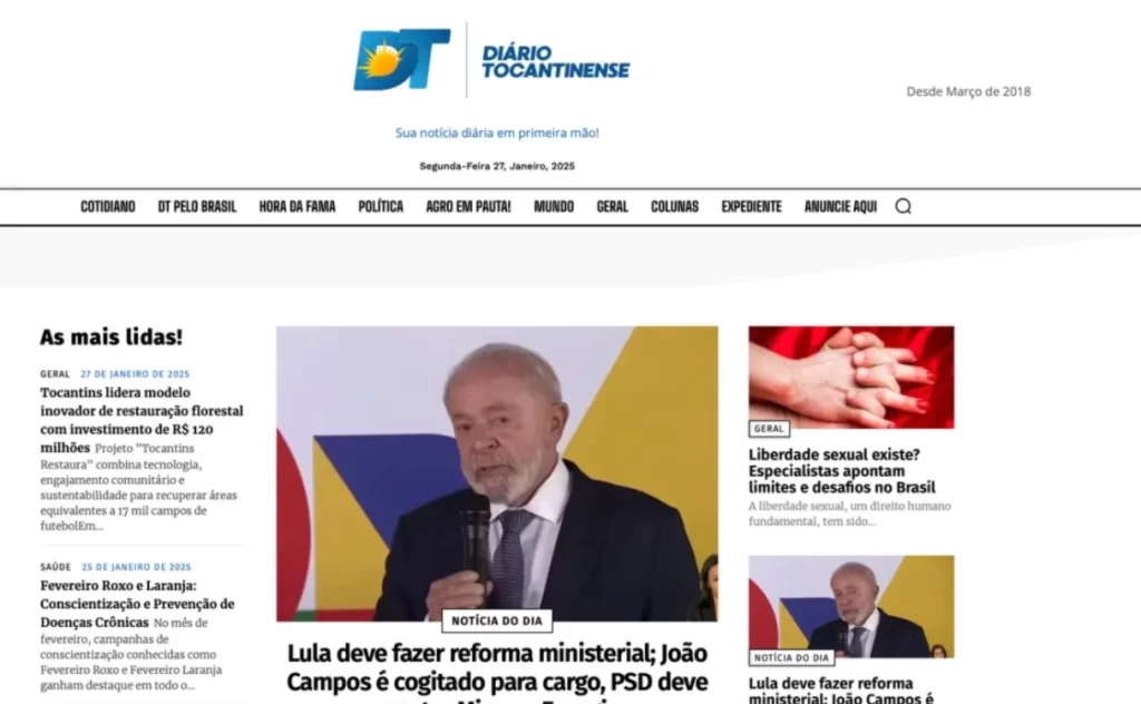 Empresas de Comunicação Abandonam Impressos e Apostam em Portais: Diário Tocantinense Inova com TV 24H e Tecnologia Avançada