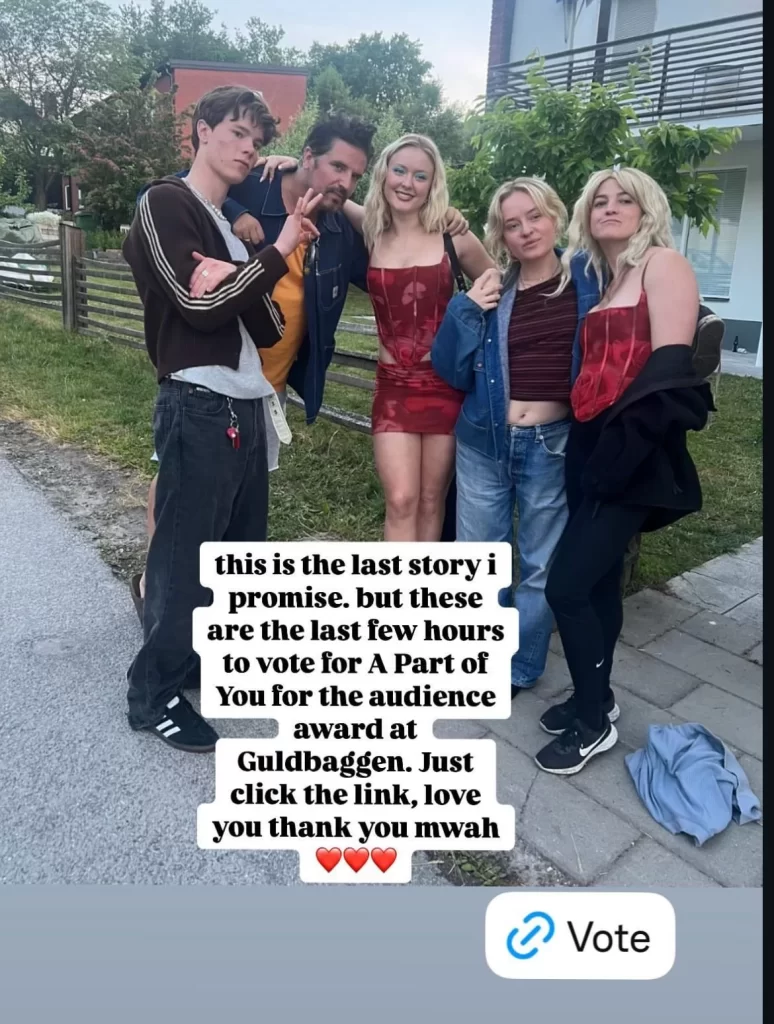 Melhor filme Sueco: Edving Rynding e Zara Larsson conconrrem ao prêmio Guldbaggen em ‘Uma parte de você’