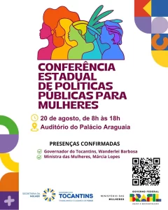 Palmas recebe Conferência Estadual de Políticas Públicas para Mulheres nesta quarta-feira