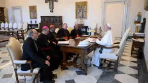 Papa Leão XIV recebe Dom Pedro Cunha Cruz, de Nova Friburgo, e cardeais de três continentes em audiência histórica sobre justiça climática e COP30