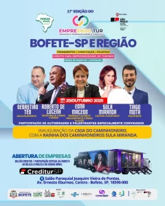 Bofete recebe a 17ª edição do Empreenda Tur: empreendedorismo e turismo sustentável no coração da Cuesta Paulista