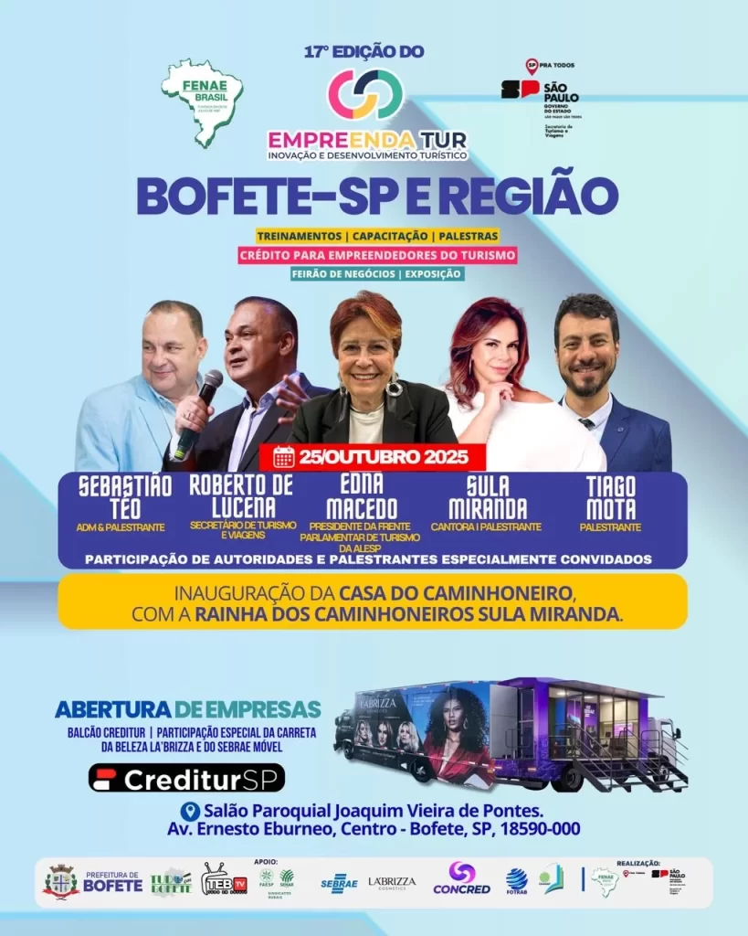 Bofete recebe a 17ª edição do Empreenda Tur: empreendedorismo e turismo sustentável no coração da Cuesta Paulista