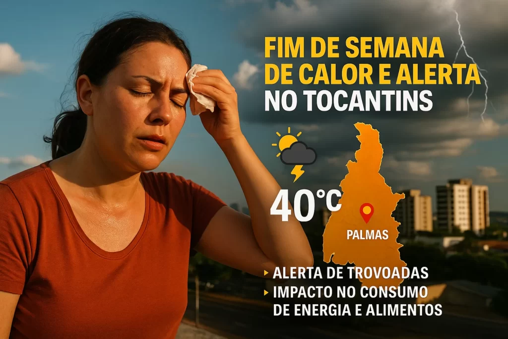 Fim de semana de sol e alerta no Tocantins: prepare-se para calor, trovoadas e impacto no bolso
