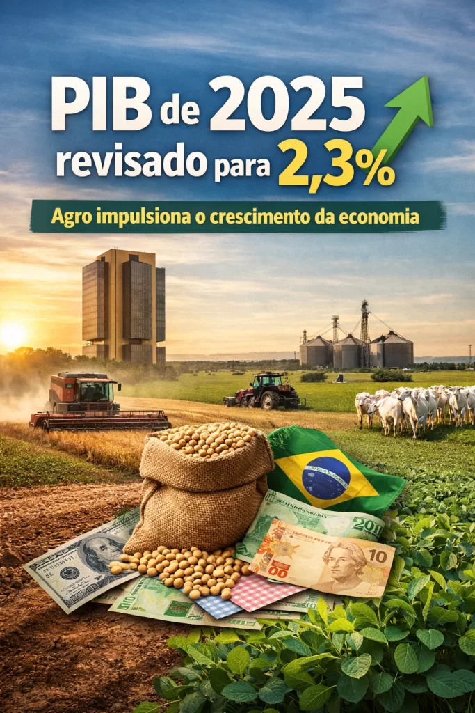 Banco Central eleva projeção do PIB de 2025 para 2,3% e aponta agro como motor do crescimento