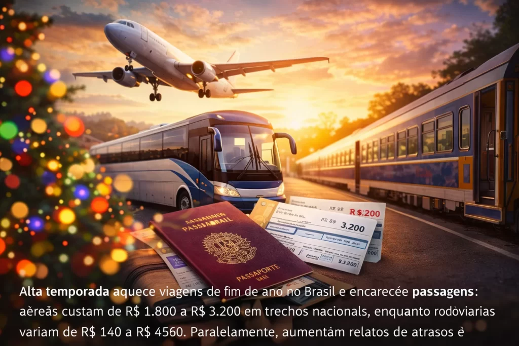 Alta temporada eleva preços de passagens e expõe falhas no transporte no fim de ano