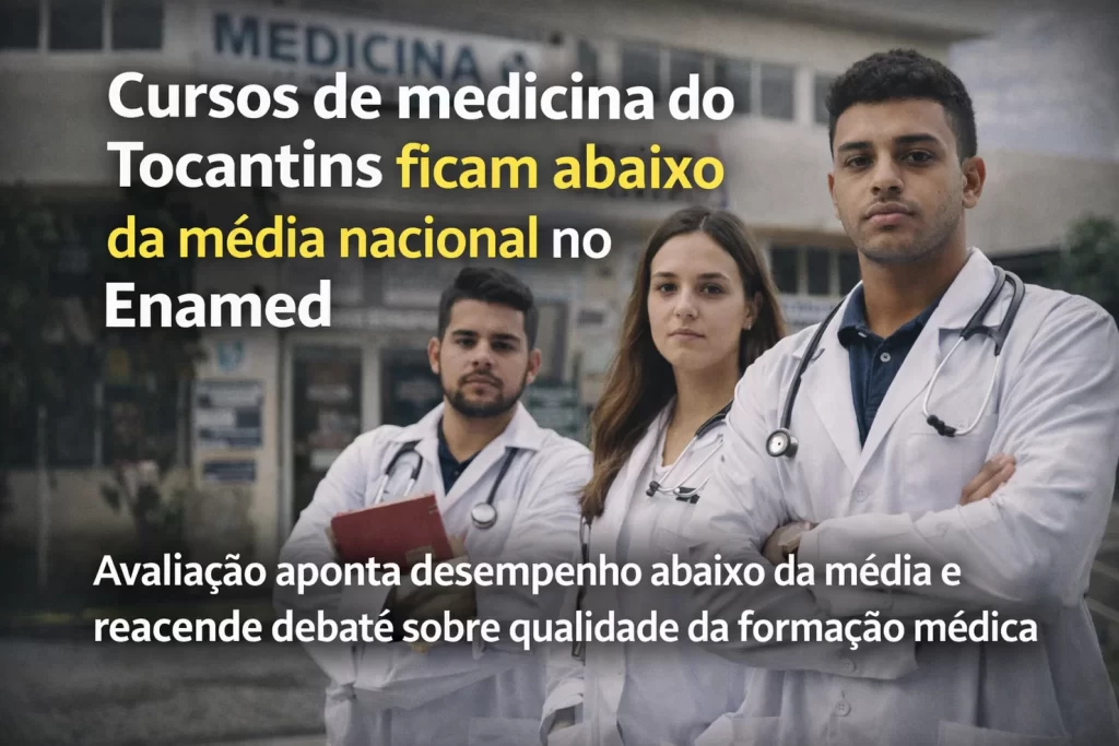 Cursos de Medicina no Tocantins ficam abaixo da média nacional no Enamed e acendem alerta sobre formação médica