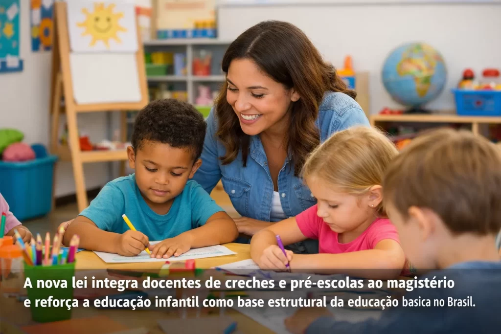 Lei muda status de mais de 1,3 milhão de docentes e integra educação infantil ao magistério no Brasil