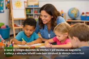 Lei muda status de mais de 1,3 milhão de docentes e integra educação infantil ao magistério no Brasil