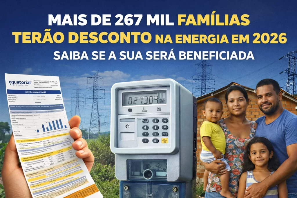 Mais de 267 mil famílias terão desconto na energia em 2026; saiba se a sua será beneficiada