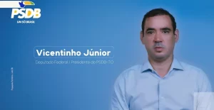 Em estreia nas inserções partidárias pelo PSDB, Vicentinho Júnior prega união na “construção de novo caminho para o Tocantins”