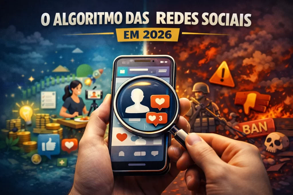 Algoritmo das redes sociais em 2026: o que aumenta alcance, o que derruba entrega e o que especialistas recomendam