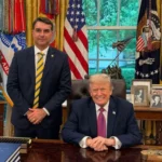 Trump apoia ida de Flávio Bolsonaro aos EUA; Pedro Rousseff pede retenção do passaporte de Nikolas Ferreira