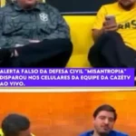 Alerta falso da Defesa Civil é disparado em estados, causa susto com “misantropia” e assusta CazéTV ao vivo; assista