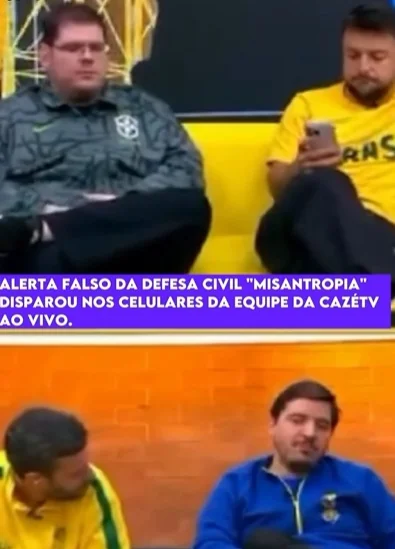 Alerta falso da Defesa Civil é disparado em estados, causa susto com “misantropia” e assusta CazéTV ao vivo; assista