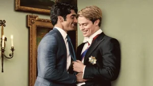 “Estávamos sempre mantendo o ritmo”, diz Nicholas Galitzine; Taylor Zakhar Perez brinca: “Só falo com ele de novo se tiver sequência” sobre filme sangue vermelho branco e azul