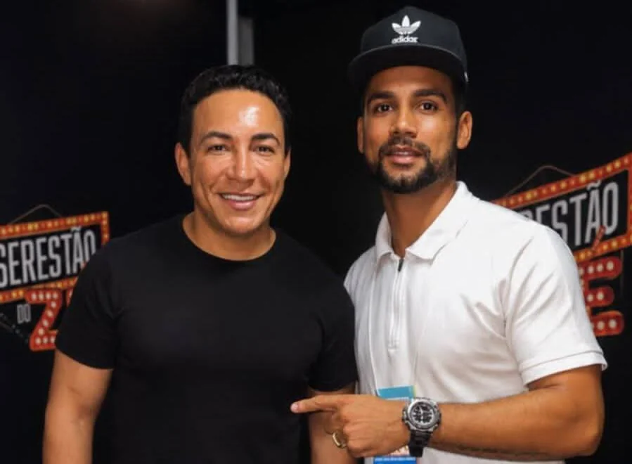 Thiago Capixaba e o empresário Nelinho Miranda no evento dos 136 anos de Cariacica