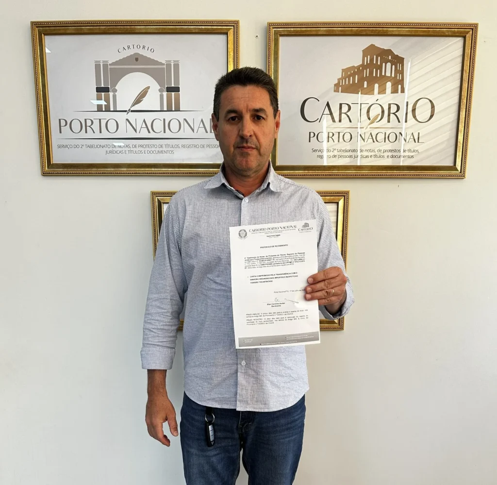 Pré-candidato a deputado federal registra em cartório pacto por fiscalização rigorosa do uso do dinheiro dos impostos pagos pela população
