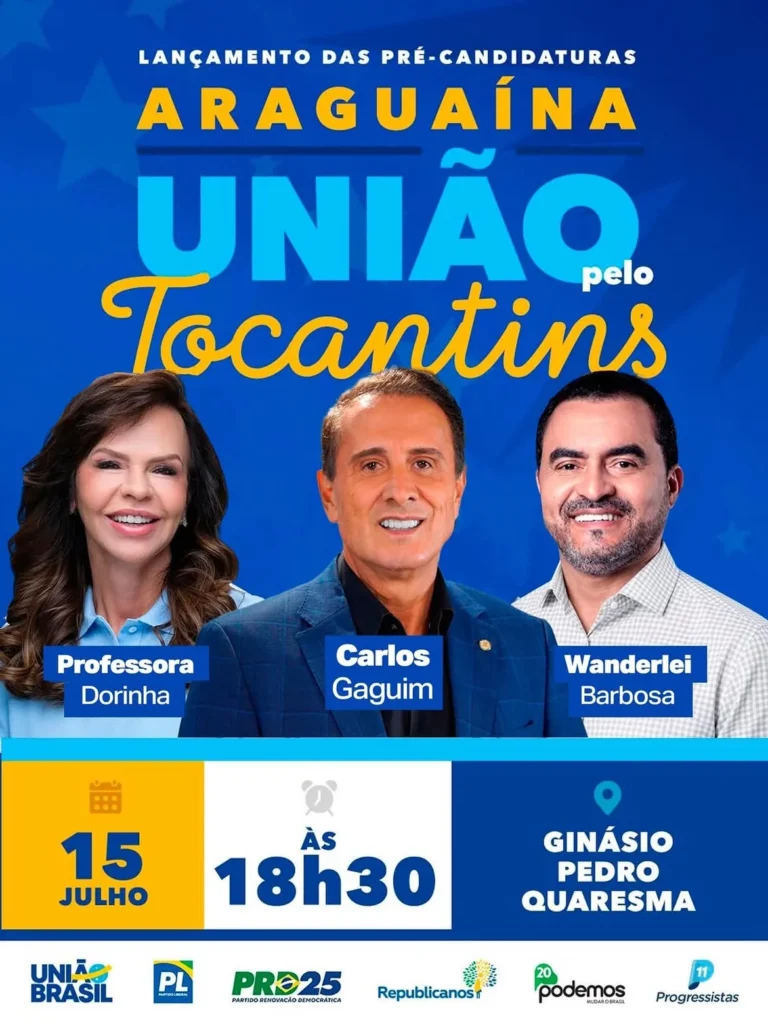 Pré-candidato ao Senado, Gaguim reforça convite para evento da União pelo Tocantins e mobiliza lideranças para grande encontro em Araguaína