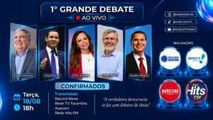 Cinco candidatos ao Governo do Tocantins ficam frente a frente em debate no dia 18 de agosto