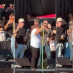 Nem o palco escapou do calor: Henrique e Xand Avião tomam banho de mangueira durante show em Palmas; VÍDEO