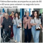 Fátima Bernardes acompanha os pais de 90 e 83 anos na votação do segundo turno