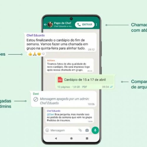 Nova atualização do WhatsApp traz reações nas mensagens, chamadas de voz com até 32 pessoas e mais, confira