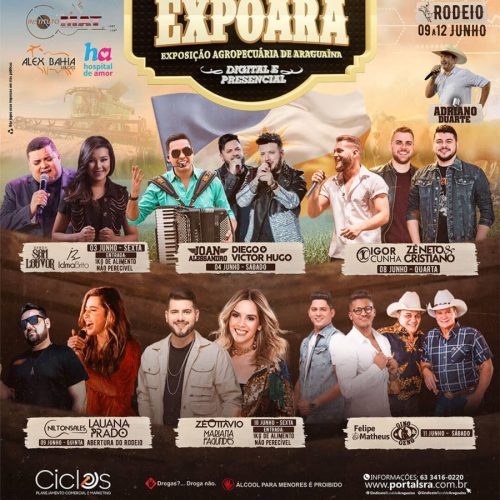 Zé Neto & Cristiano, Lauana Prado; Expoara 2022 anuncia grade de shows e libera venda de ingressos