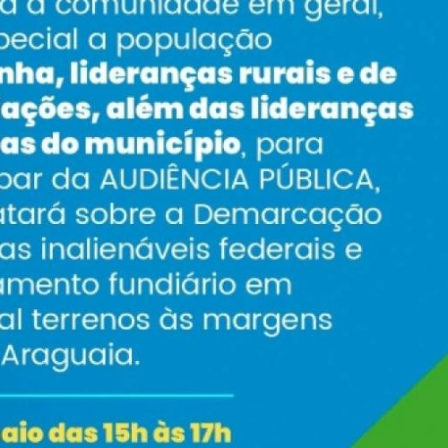 AudiÃªncia Pública sobre a Demarcação de terras em Couto Magalhães acontece nesta quinta-feira,19