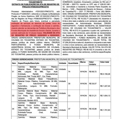 Prefeito de Colinas destina quase R$100 mil para serviços de abertura de portas e confecção de chaves e carimbo durante um ano