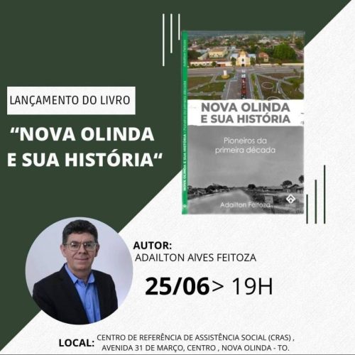 Pastor e escritor lança livro "Nova Olinda e sua História" neste sábado, 25