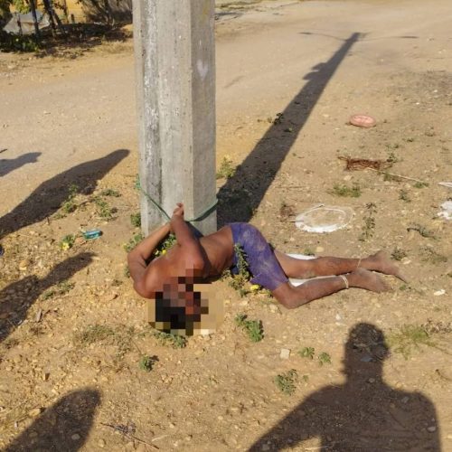 Em Barra do Ouro, homem suspeito de tentar estuprar criança é amarrado pela população em poste