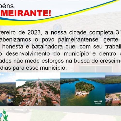 Palmeirante completa mais de trÃªs décadas e comemora aniversário com grande programação; confira