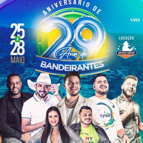 Confira a programação do aniversário de 29 anos de emancipação política de Bandeirantes