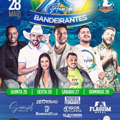 Especial "Aniversário de Bandeirantes" recebe no fim de semana, Matheus Fernandes, Igor Cunha, Gleyson Swingão e Flaguim Moral