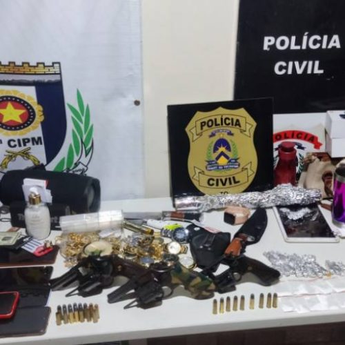 Polícia Civil prende oito pessoas por crimes diversos e apreende armas de fogo, munições e drogas