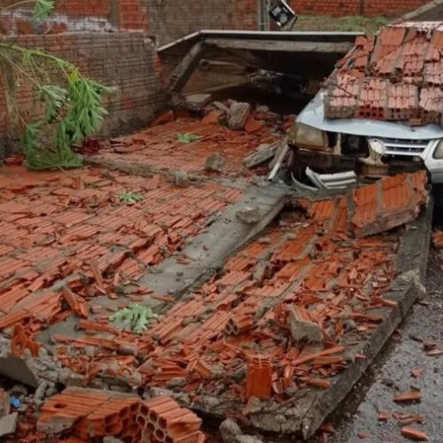 Tempestade com ventos fortes derruba árvores e causa prejuízo em Guaraí