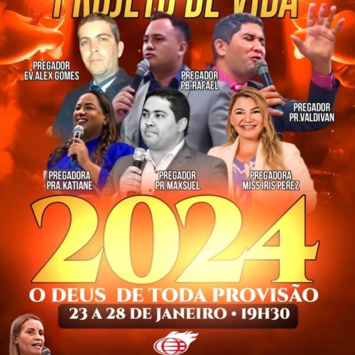 Igreja Batista de Nova Aliança de Colinas realiza encontro "Projeto de vida: Deus de Toda Provisão", nesta terça, 23