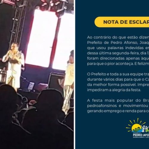 Após mandar indireta durante folia de carnaval, prefeito de Pedro Afonso se pronuncia