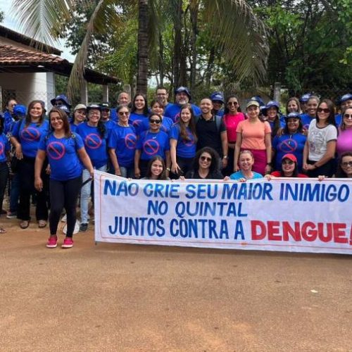 Unidos contra a dengue: caminhada de conscientização em Luzimangues reuniu agentes de saúde, alunos e comunidade