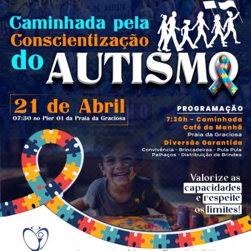 3ª Caminhada de Conscientização do Autismo acontece neste domingo, dia 21 de abril, na Praia da Graciosa