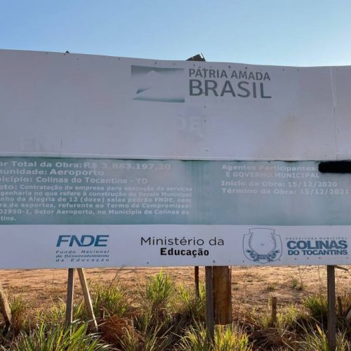 Vários municípios do Tocantins não pactuaram obras de escolas, entre elas Colinas do Tocantins