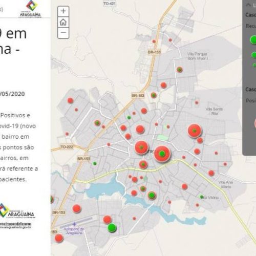 Prefeitura de AraguaÃÂ­na lanÃÂ§a site com mapeamento dos casos da covid-19