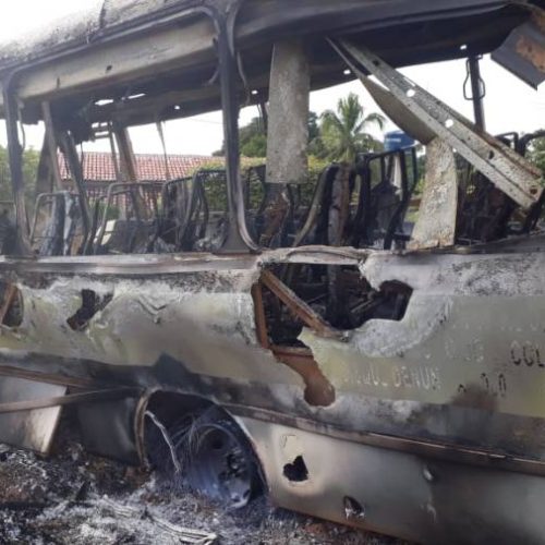 PolÃÂ­cia Civil prende suspeito de atear fogo em ÃÂ´nibus escolar da prefeitura de Arapoema