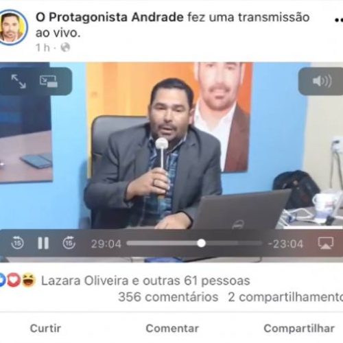 Editorial: Live do Ã¢ÂÂProtagonistaÃ¢ÂÂ com Kasarin expÃÂµe dificuldade de candidato a debater ideias para Colinas em veÃÂ­culos de comunicaÃÂ§ÃÂ£o