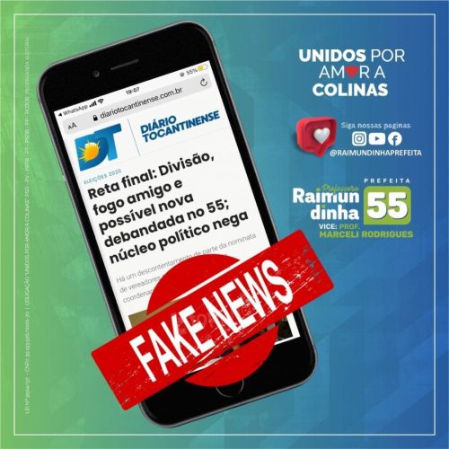 Jornal DiÃÂ¡rio Tocantinense ÃÂ© alvo de ataques nas redes sociais por ColigaÃÂ§ÃÂ£o de Professora Raimundinha em Colinas do Tocantins