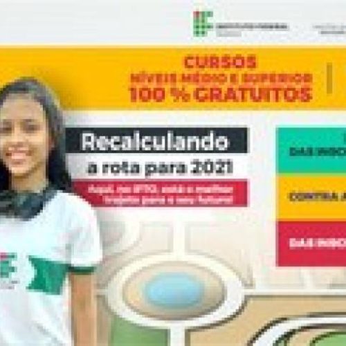 IFTO encerra inscriÃÂ§ÃÂµes do Vestibular 2021/1 nesta segunda-feira