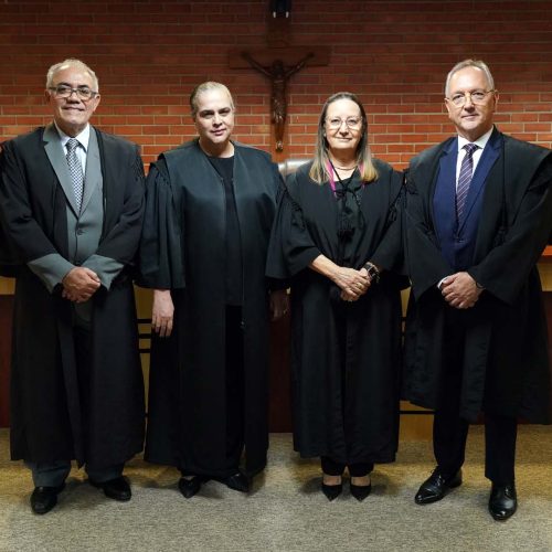 Eleitos para o biênio 2025/2027, desembargadores Adolfo Amaro, Jacqueline Adorno, Maysa Vendramini e Pedro Nelson (Esq p/ dir) - Foto:Rondinelli Ribeiro